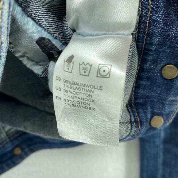 ARTICLES OF SOCIETY Jacket Womens M Trucker Jean Denim Cropped Button Front Blue - Picture 11 of 16